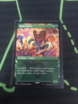 MTG Magic The Gathering Lotus Cobra Showcase Green Snake Commander - Image 1