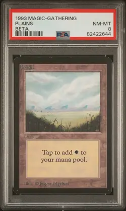Plains - Beta - MTG - NM to MINT - PSA 8 - Image 1