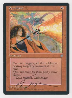 Signed Pyroblast LP Ice Age Artist Kaja Foglio 1995 WOTC MTG Magic Vintage Red! - Image 1