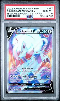 2022 POKEMON SWSH BLACK STAR PROMO #297 FULL ART/HISUIAN ZOROARK V PSA 10 - Image 1