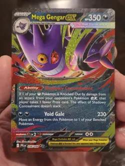 Mega Gengar Ex Pokemon TCG Phantasmal Flames 056/094 NM + Extra Gengar Temporal - Image 1