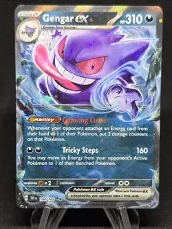 Mega Gengar Ex Pokemon TCG Phantasmal Flames 056/094 NM + Extra Gengar Temporal - Image 3