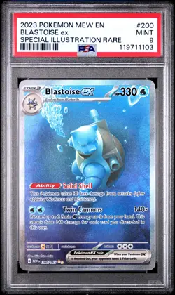 2023 POKEMON MEW EN-151 SPECIAL ILLUSTRATION RARE #200 BLASTOISE EX PSA 9 - Image 1