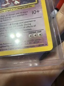 Mewtwo 10/102 Pokemon TCG 1999 Base Set Holo Unlimited Rare LP - Image 5