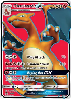 JUMBO Pokemon Charizard GX SM60 Holo Promo NM w/ Toploader - Image 1