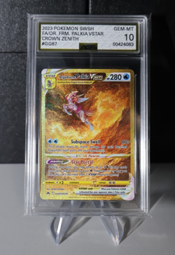 Pokemon SWSH Crown Zenith Origin Forme Palkia VSTAR GG67/GG70 AGS Gem-MT 10 2023 - Image 1