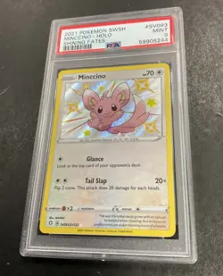 2021 Pokemon Sword & Shield Shining Fates SV093 Minccino-Holo PSA 9 MINT ✨🔥 - Image 1