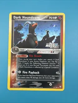 Pokemon- Dark Houndoom RARE TEAM ROCKET RETURNS STAMP (Holo) 37/109 / NM - Image 3