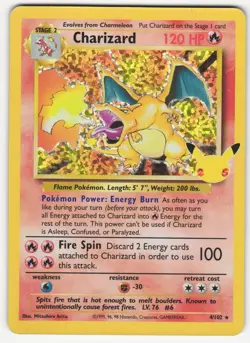 Charizard 4/102 Celebrations Classic Collection LP Pokemon Card TCG - Image 1