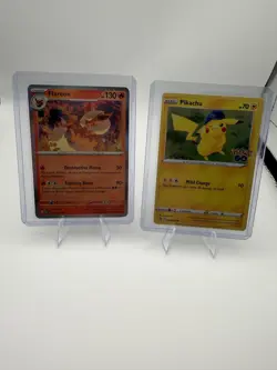 Pokemon 2 Card Lot - Pikachu and Flareon Stage 1 - Image 1