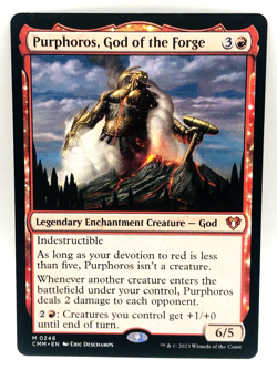 MTG Purphoros God of the Forge 0246 NM+ Commander Masters CMM Mythic Magic Card - Image 1