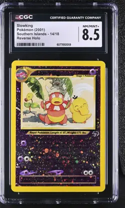 CGC 8.5 Slowking 2001 Southern Islands 14/18 Reverse Holo SWIRL Pokemon Card - Image 1