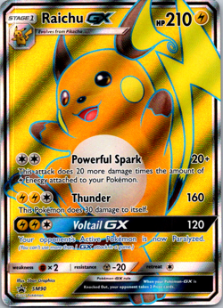 Raichu GX SM90 Promo - Full Art Holo - Pokemon Card - Near Mint Black Star Promo - Image 1