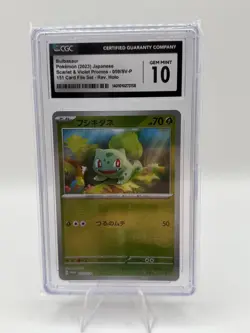 CGC 10 Pokemon Bulbasaur 059/SV-P Japanese 151 Card File Set Reverse Holo Promo - Image 1