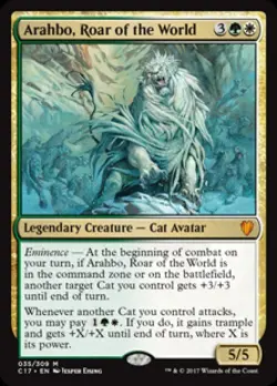 MTG English Arahbo, Roar of the World NM Foil Commander 2017 - Image 1
