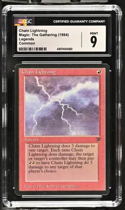 CHAIN LIGHTNING Legends CGC 9 Vintage MTG [Nostalgium] - Image 1