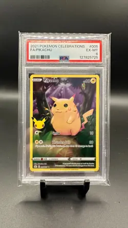 Pokemon 2021 Pikachu 005/025 Full Art 25th Stamp Celebrations PSA 6 - Image 1
