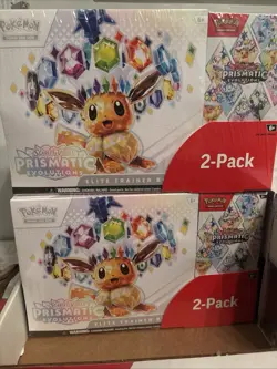 Pokemon Prismatic Evolutions Elite Trainer Box and Booster Bundle Costco 2-Pack - Image 1