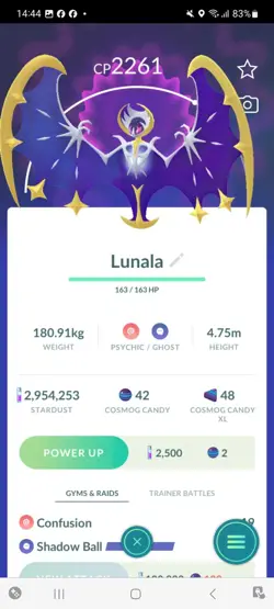 Pokemon Go Legendary Lunala ( Normal ) - Image 1