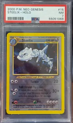 Steelix 15/111 Neo Genesis Holo Vintage Pokemon PSA 7 - Image 1