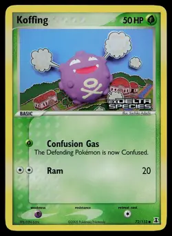 Pokemon Card - Koffing Delta Species 72/113 Common Reverse Holo Stamped - Image 1