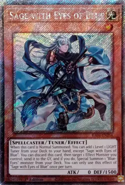 RA04-EN266 SAGE WITH EYES OF BLUE PLATINUM SECRET RARE 1ST EDITION YuGiOh CARD - Image 1