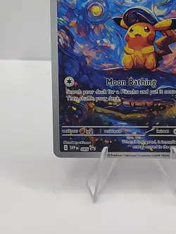 Pokemon Pikachu Starry Night Van Gogh Beautiful Moon ACG Star Trading Card - NM - Image 2