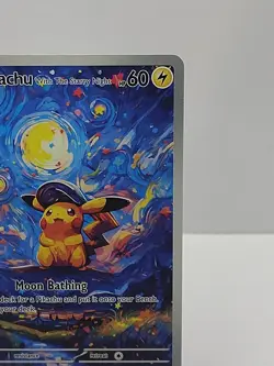 Pokemon Pikachu Starry Night Van Gogh Beautiful Moon ACG Star Trading Card - NM - Image 4