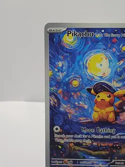 Pokemon Pikachu Starry Night Van Gogh Beautiful Moon ACG Star Trading Card - NM - Image 5