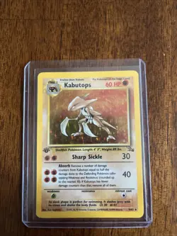 Pokemon TCG Original Fossil Set Kabutops Card 9/62 1st Edition Rare Holo - Image 1