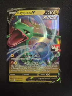 Rayquaza V Pokemon Prize Pack Series 1 Promo Pokemon Card NM Play Stamp - Image 1