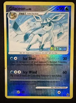 GLACEON Lv. 46 Majestic Dawn POKEMON Platinum Stamped Reverse Holo Card 20/100 - Image 1