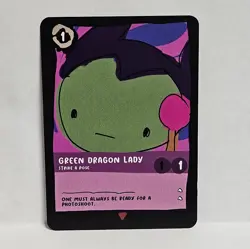 Lorcanos Green Dragon Lady Strike A Pose Dysfunctional Passholder Parody Card - Image 1