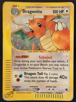 Pokemon Card- Dragonite-Expedition-Holo-9/165-Rare-ENG-E-Reader - Image 1