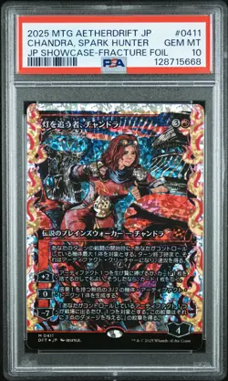 2025 MTG JPN AETHERDRIFT JPN SC-FRACTURE FOIL #0411 CHANDRA, SPARK HUNTER PSA 10 - Image 1
