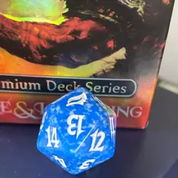 Lorwyn Blue/White Speckled Spindown Life Counter MTG D20 Dice Magic minty - Image 3