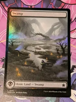MTG Foundations *FOIL FULL ART* SWAMP #287 NM - Image 1