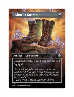 1x Lightning Greaves, Borderless Art, Lost Caverns of Ixalan, Magic MTG NM - Image 1