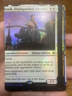 Tomik, Distinguished Advokist MTG War of the Spark NFC Miscut/Misprint Foil - Image 1