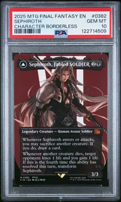 2025 #0382 SEPHIROTH, FABLED SOLDIER/SEPHIROTH, ONE-WINGED ANGEL PSA 10 - Image 1