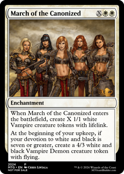 MARCH OF THE CANONIZED : MTG altered-art magic card : with Sexy Female Warriors! - Image 1