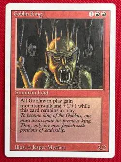 MTG 1X Goblin King X1 Revised Edition Magic - LP/MP - Image 1
