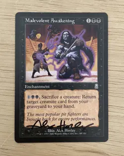 VTG MTG 2001 Magic The Gathering Odyssey 147/350 Malevolent Awakening Signed - Image 1