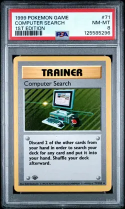 1999 POKEMON GAME 1ST ED #71 COMPUTER SEARCH PSA 8 - Image 1