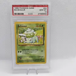 1999 POKEMON BASE SET UNLIMITED #44 BULBASAUR PSA 10 - Image 1