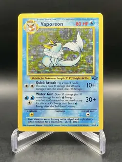 Vaporeon 12/64 Jungle Unlimited (1999) Holo Rare Vintage WOTC Pokemon TCG MP - Image 1
