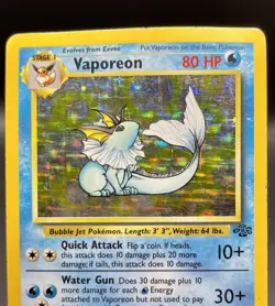Vaporeon 12/64 Jungle Unlimited (1999) Holo Rare Vintage WOTC Pokemon TCG MP - Image 5