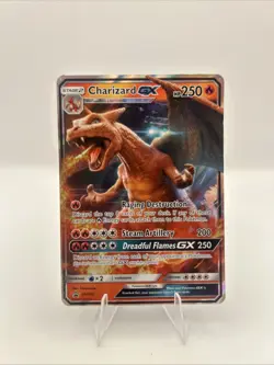 Pokemon TCG Charizard GX SM195 Black Star Promo Detective Pikachu Holo DMG - Image 1