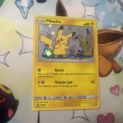 Pikachu Holo Pokemon Sun & Moon Black Star Promo #SM162 MP moderately played - Image 2