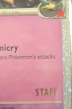 Pokemon TCG Destined Rivals Team Rocket's Mimikyu STAFF Promo - Image 2